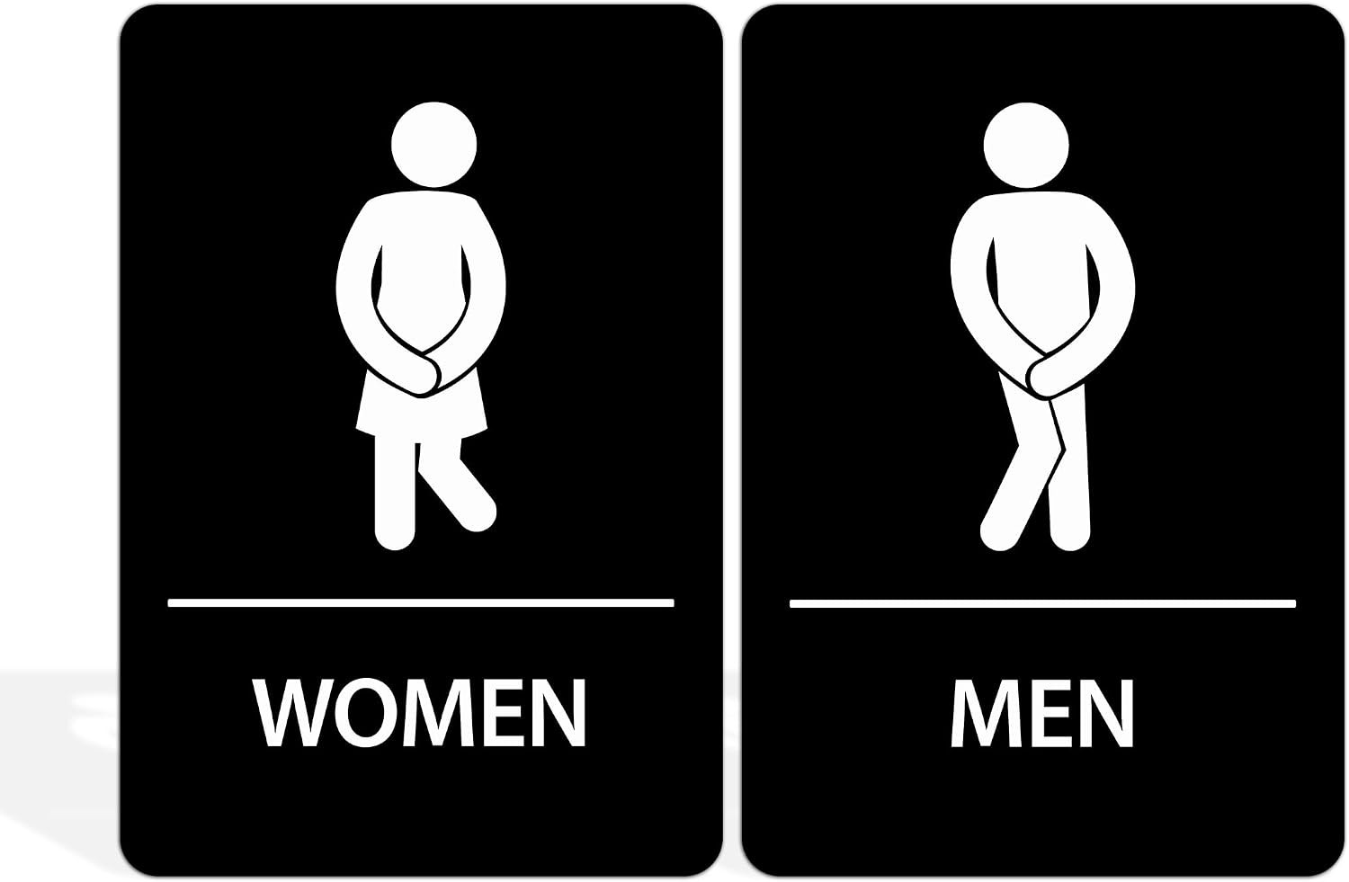 2 PCS Men and Women Restroom Signs for Home and Business, Self-Adhesive Waterpro