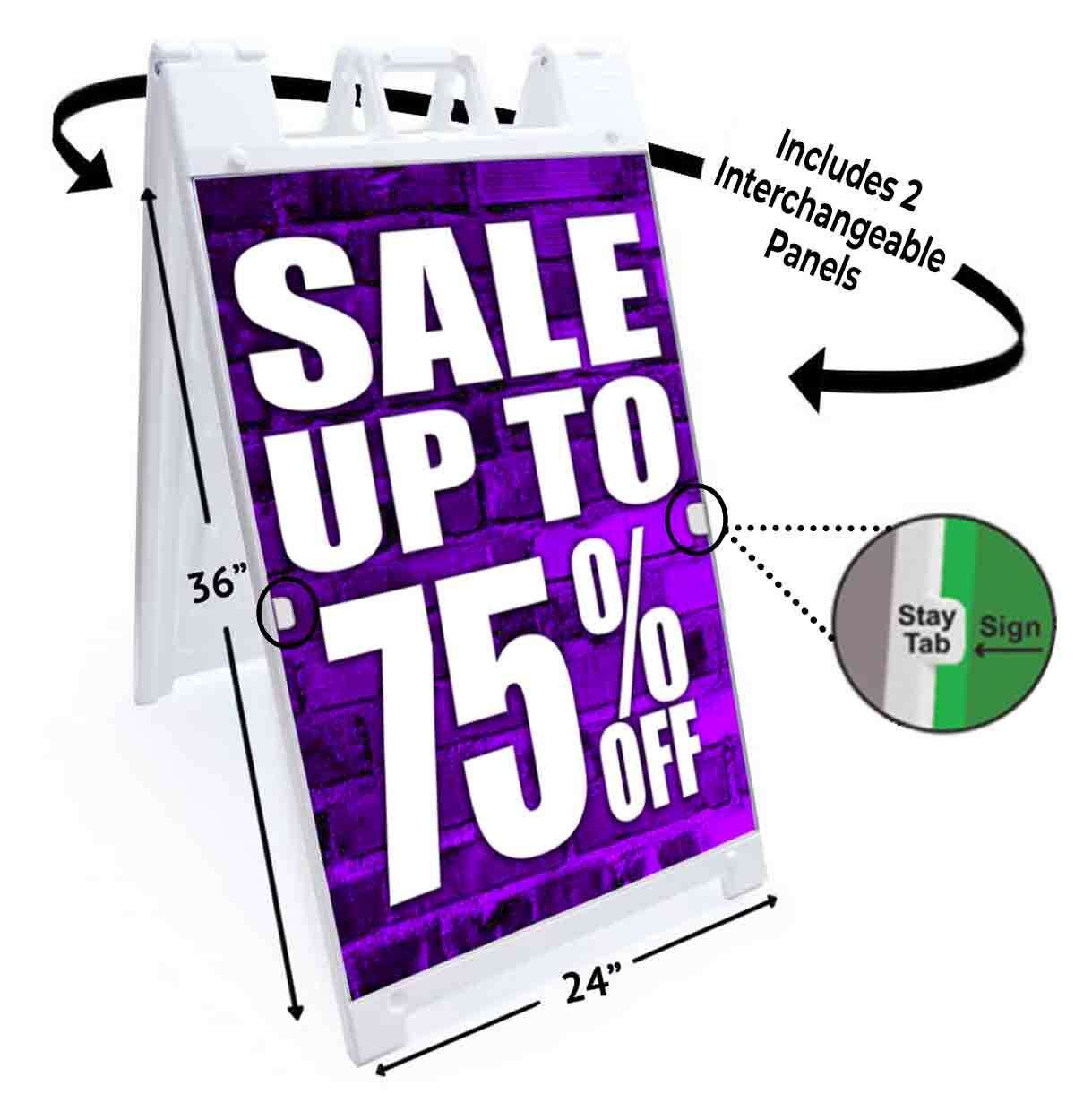 SALE UP TO 75% OFF Signicade 24×36 Aframe Sidewalk Sign Banner Decal DISCOUNT