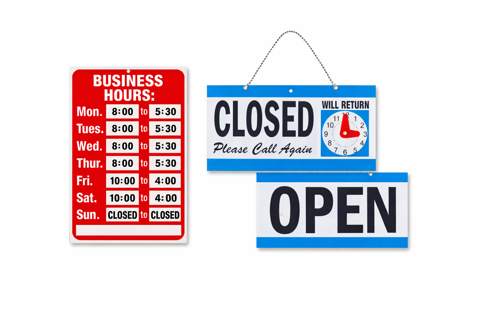 LED Neon Open Sign and Business Hour Sign Bundle for Business – Includes 3 Signs