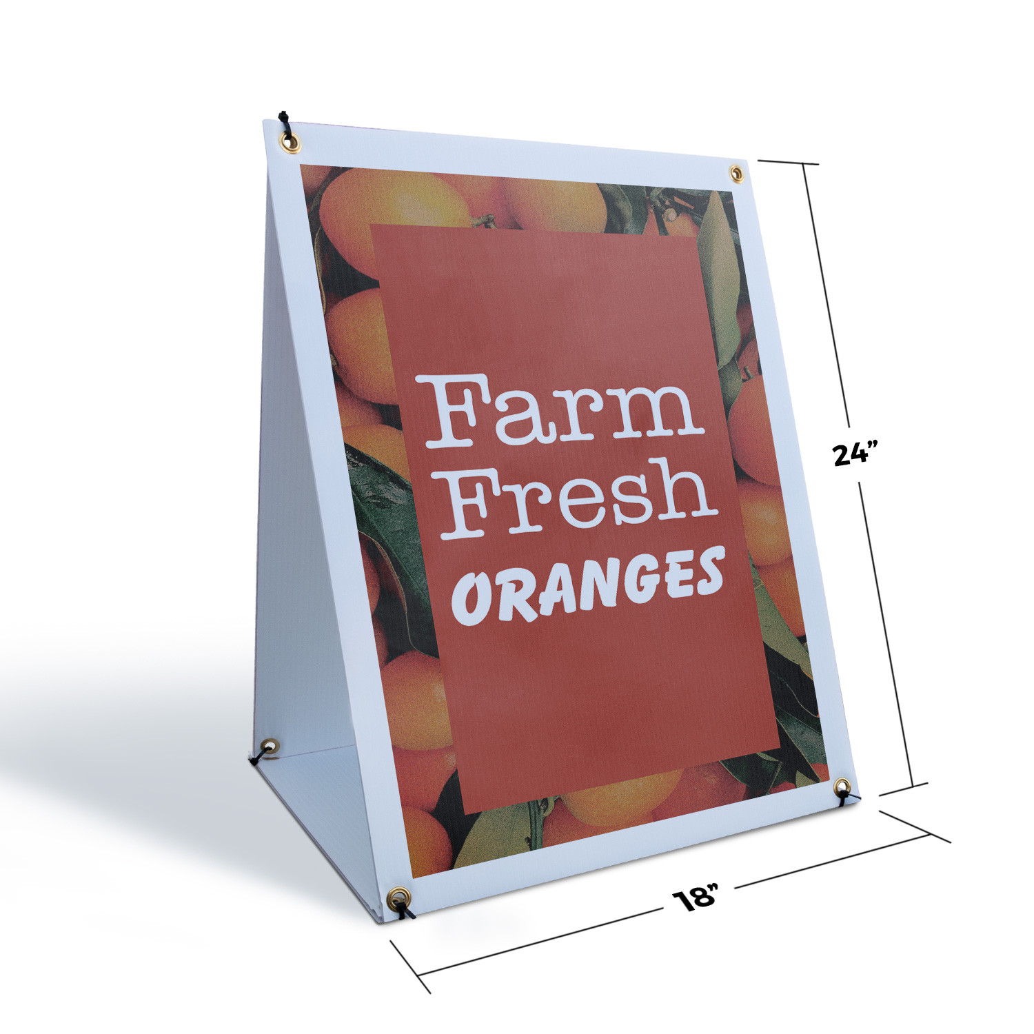 Farm Fresh Oranges A-Frame Sidewalk Sign Juicy Citrus Locally Grown Farmers