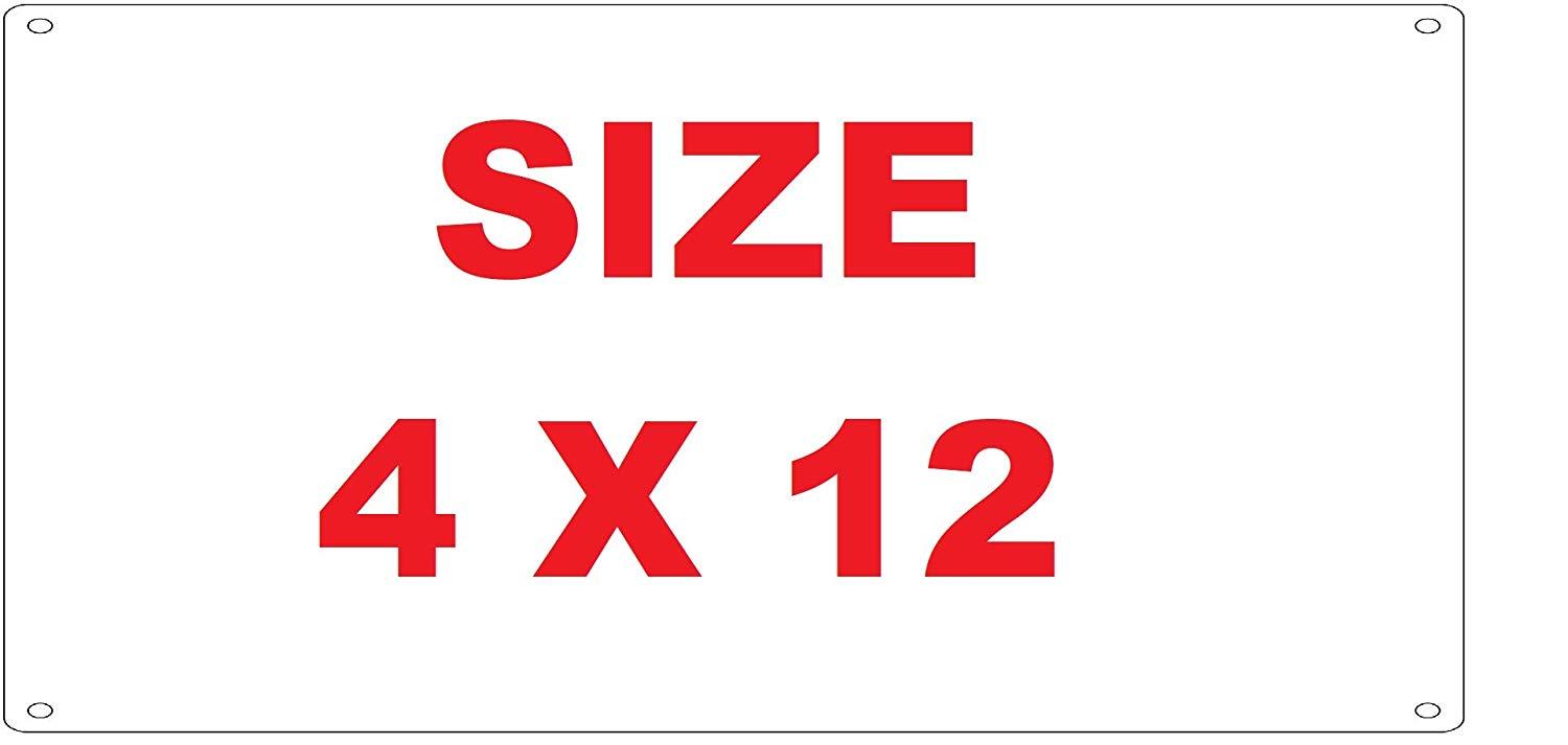 Trash Sign -(White Background,Size 4X12, Aluminium)