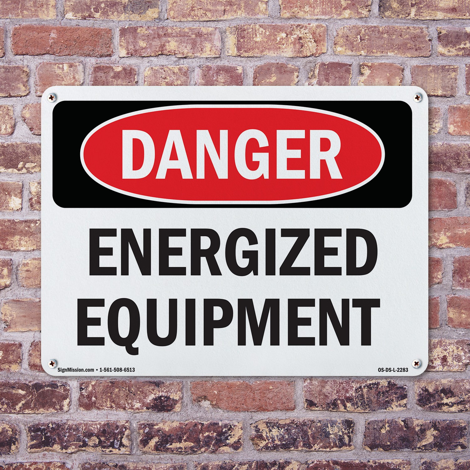 Energized Equipment OSHA Danger Sign Metal, Plastic, Or Decal – 5 or 10 Pack