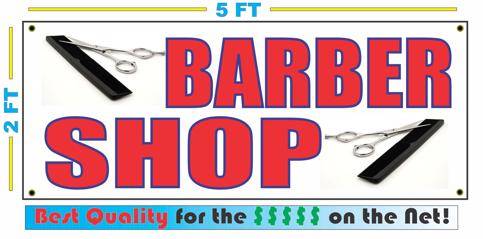Full Color BARBER SHOP Banner Sign NEW Larger Size Best Quality for The $$$