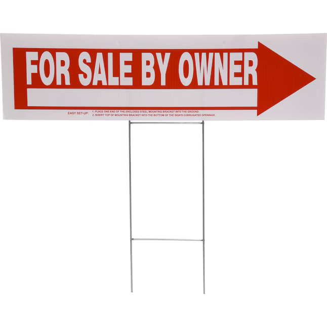 Hillman Sign Center For Sale by Owner – with Holder 6-in x 24-in Plastic Sale