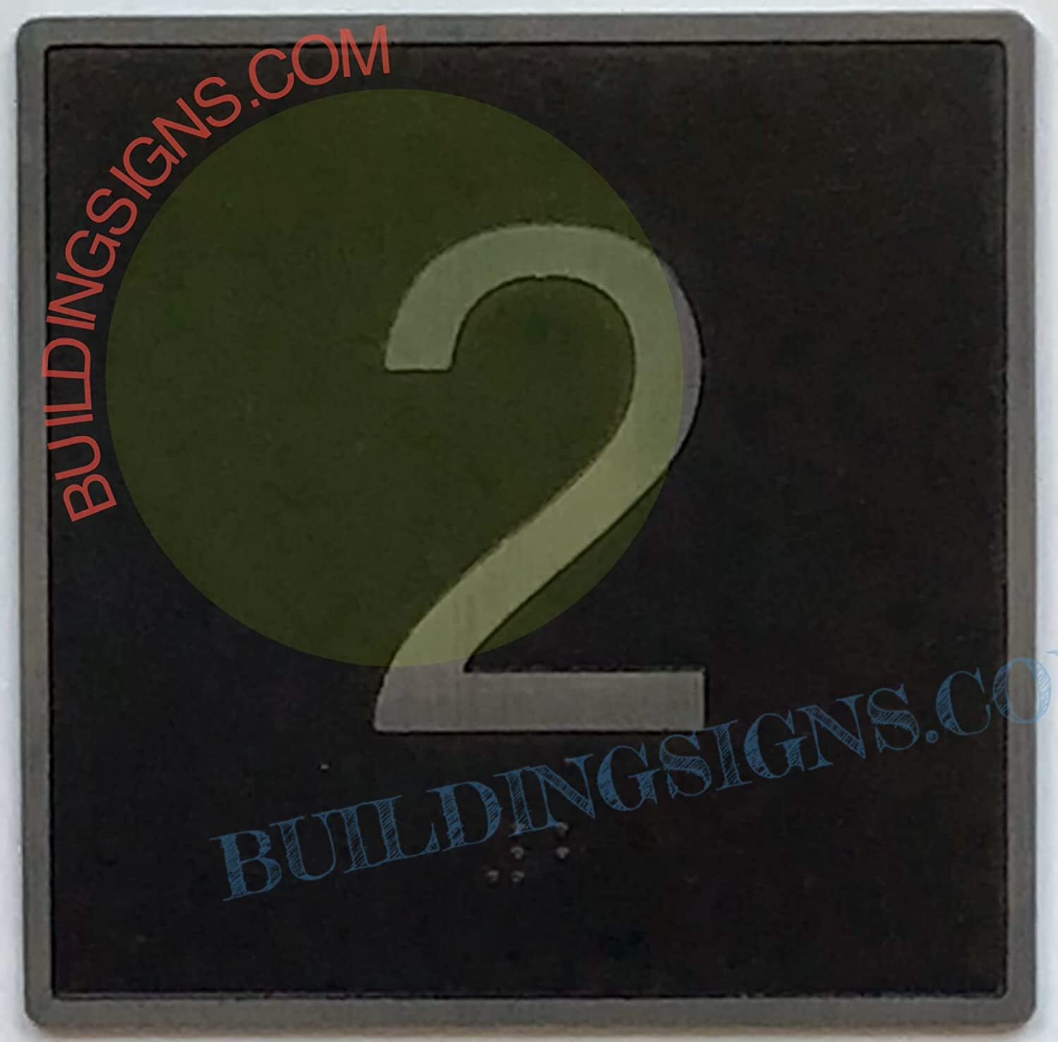 ELEVATOR FLOOR NUMBER 2 SIGN- ELEVATOR JAMB PLATE FLOOR 2 SIGN -REF24-1027