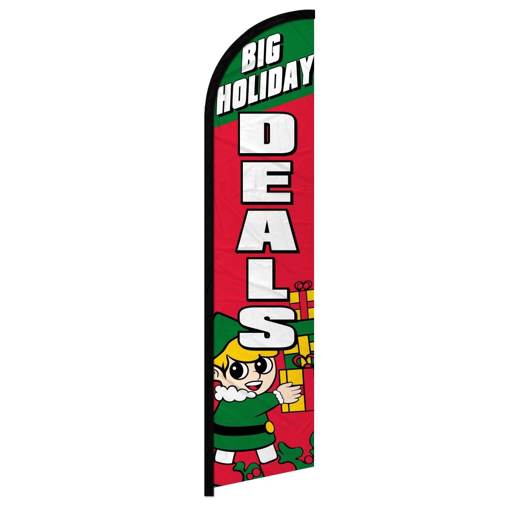 Big Holiday Deals Windless Advertising Swooper Flag Christmas Xmas Sale