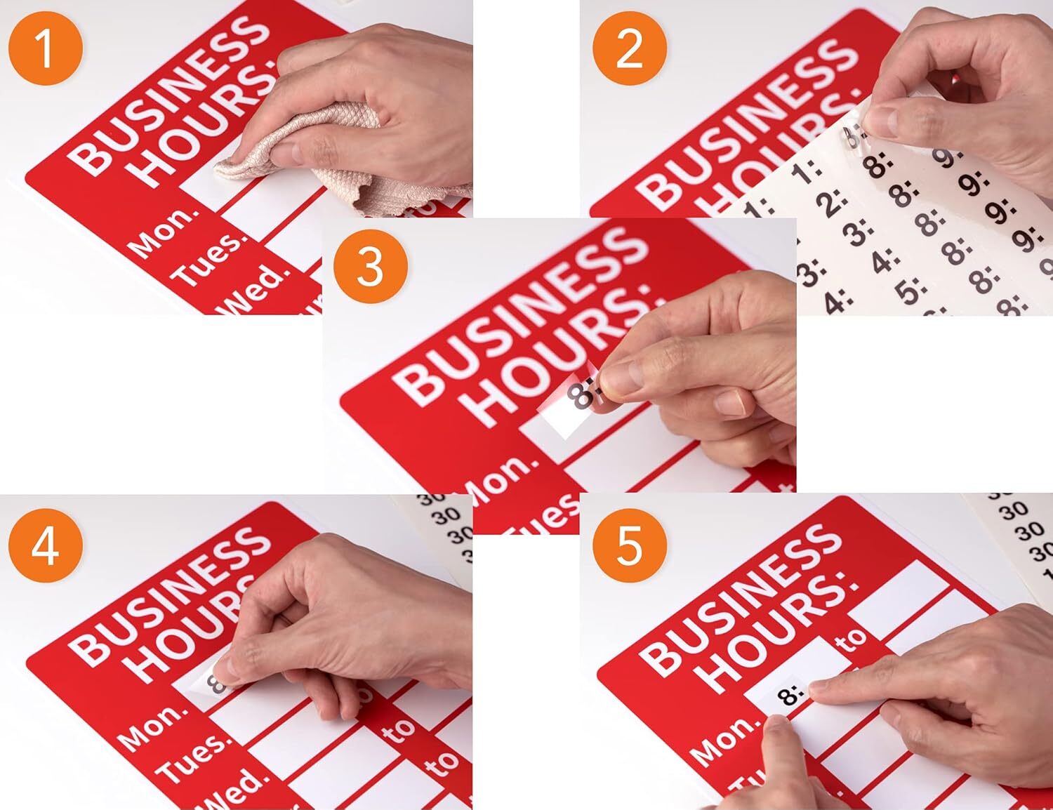 Open Signs, Store Business Hours Sign, Durable Letters Numbers Store Hours Signa