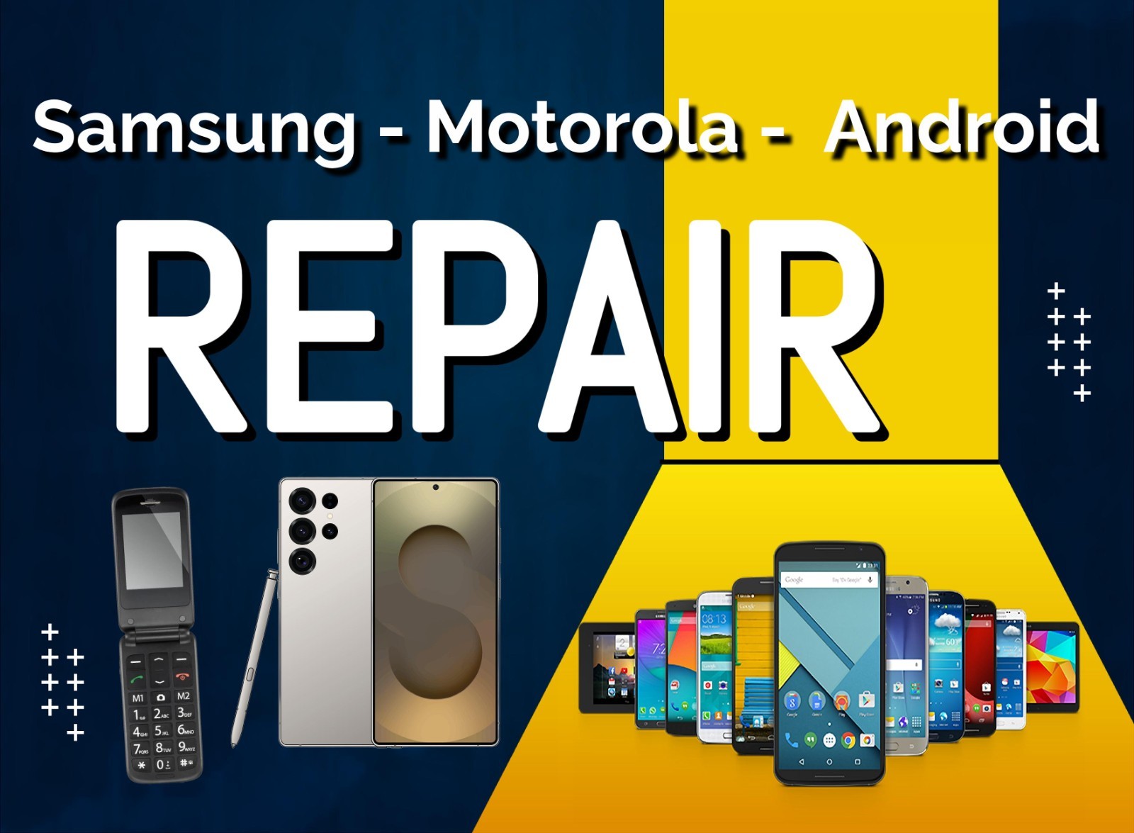 Samsung Motorola Android Phone Repair advertising poster sign