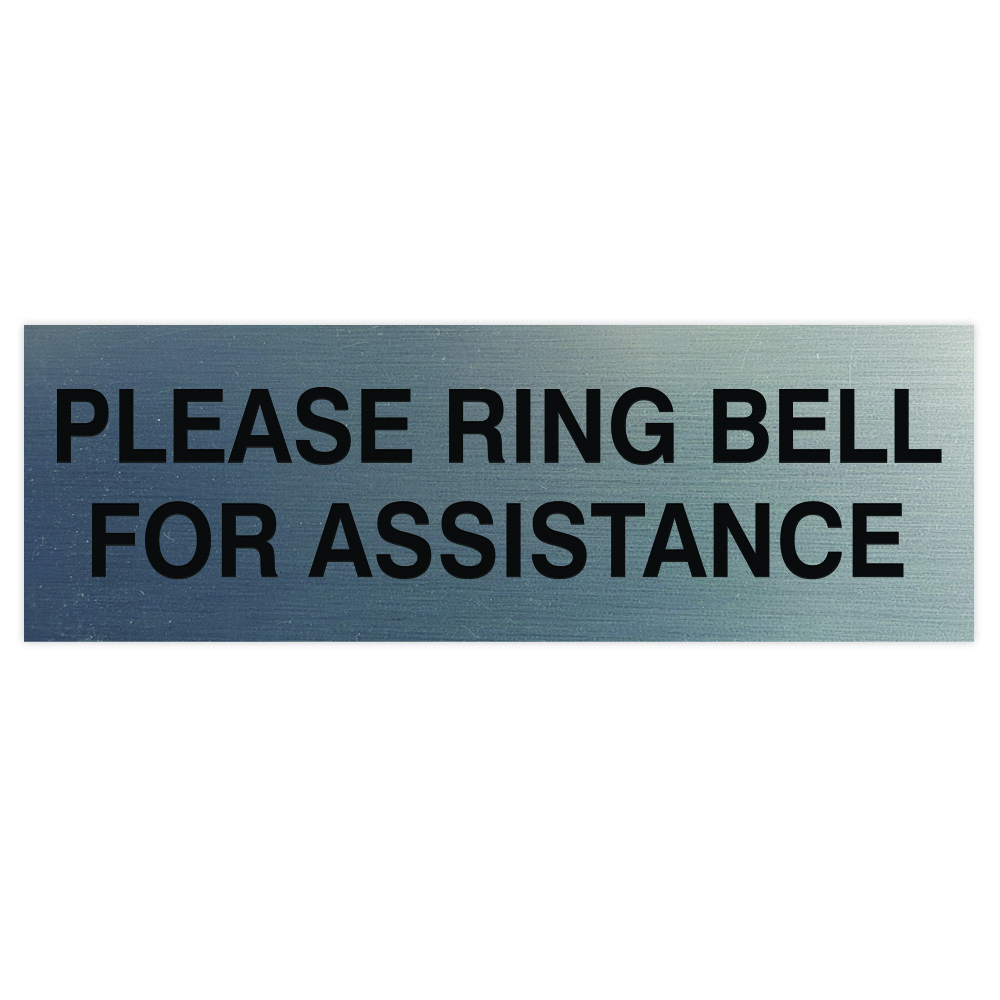 PLEASE RING BELL FOR ASSISTANCE Sign – Silver – Medium