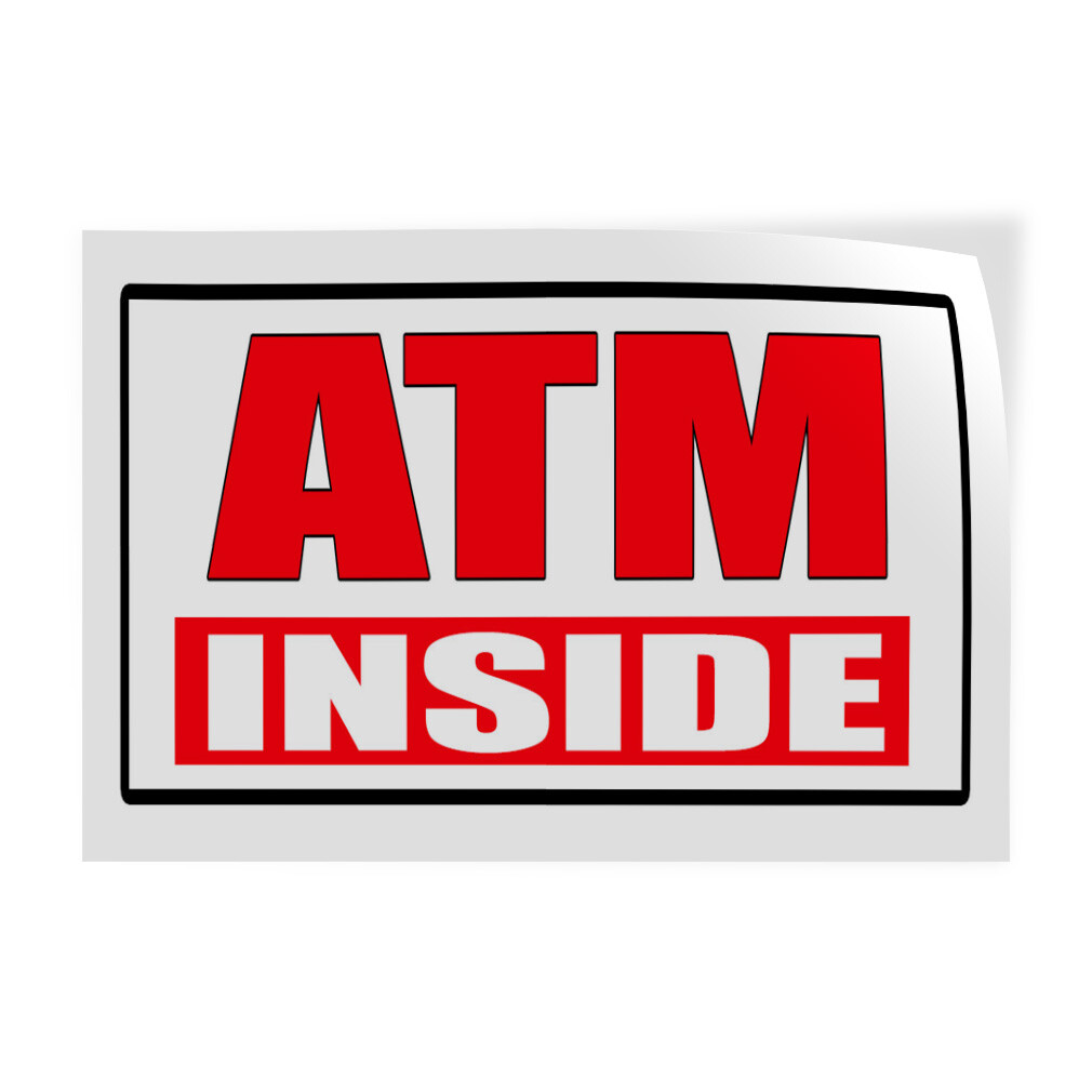 Decal Stickers Atm Inside Business A Vinyl Store Sign Label Business