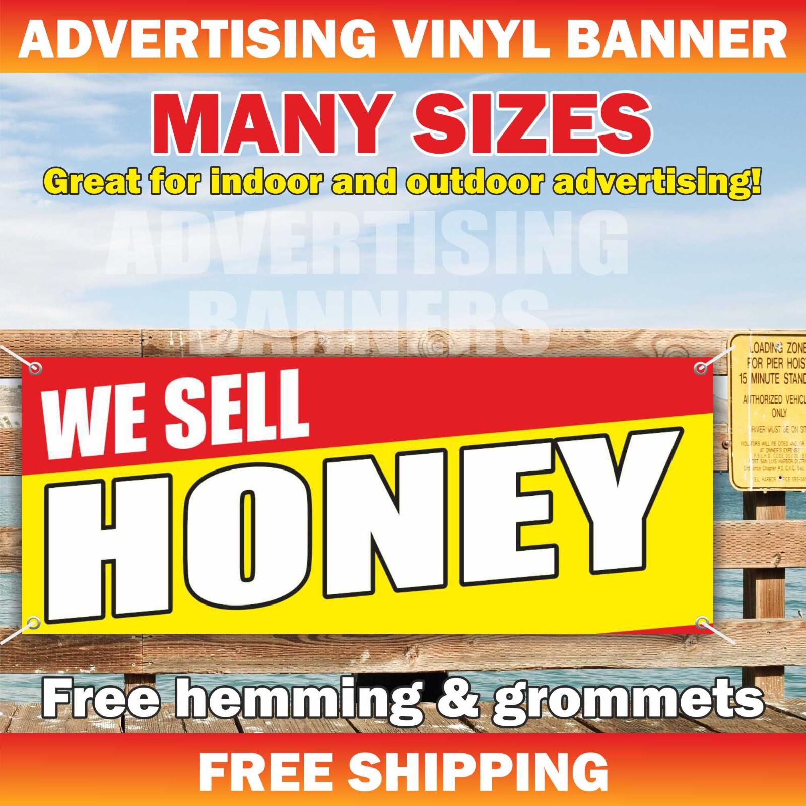 WE SELL HONEY Advertising Banner Vinyl Sign local pure raw honeycomb bees