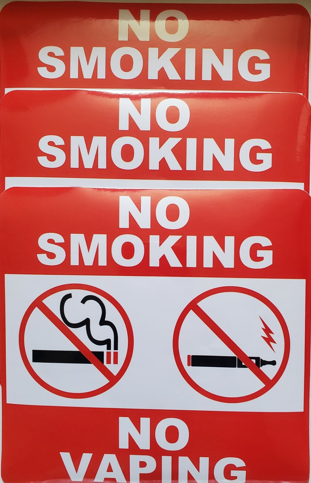 3pc NO SMOKING NO VAPING Vinyl Signage Sticker (6″x6″)