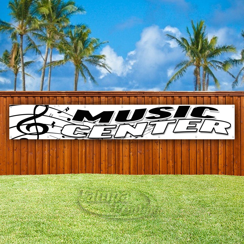 MUSIC CENTER Advertising Lessons Instruments Vinyl Banner Flag Sign USA XL01868