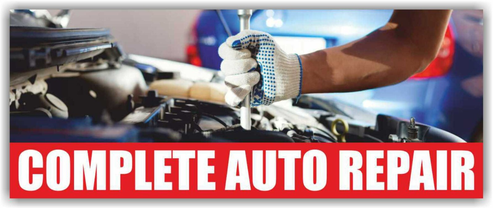 COMPLETE AUTO REPAIR Advertising Banner Vinyl Mesh Sign service mechanic brakes