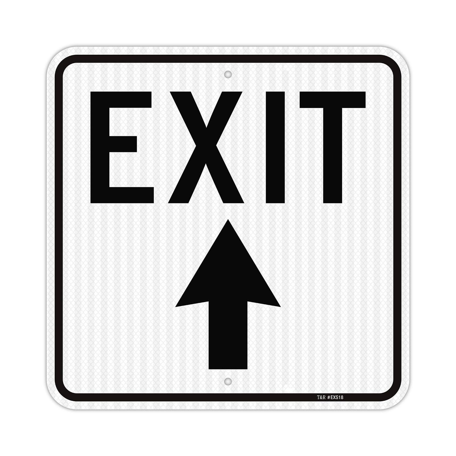 Large Exit Sign with Up Arrow 18 x 18 Inches, Engineer Reflective Sheeting, R…