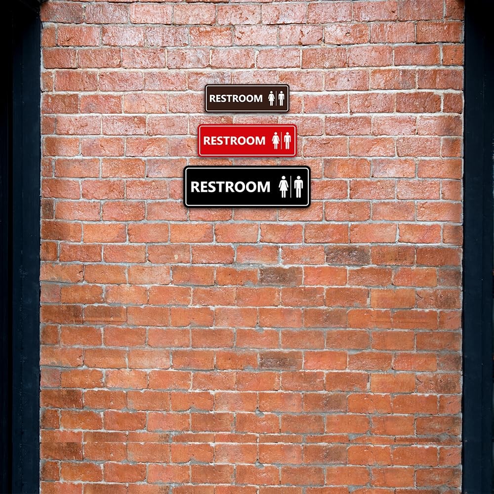 Standard All Gender Restroom Sign Blue Large ADA Compliant Signage 1 PCS