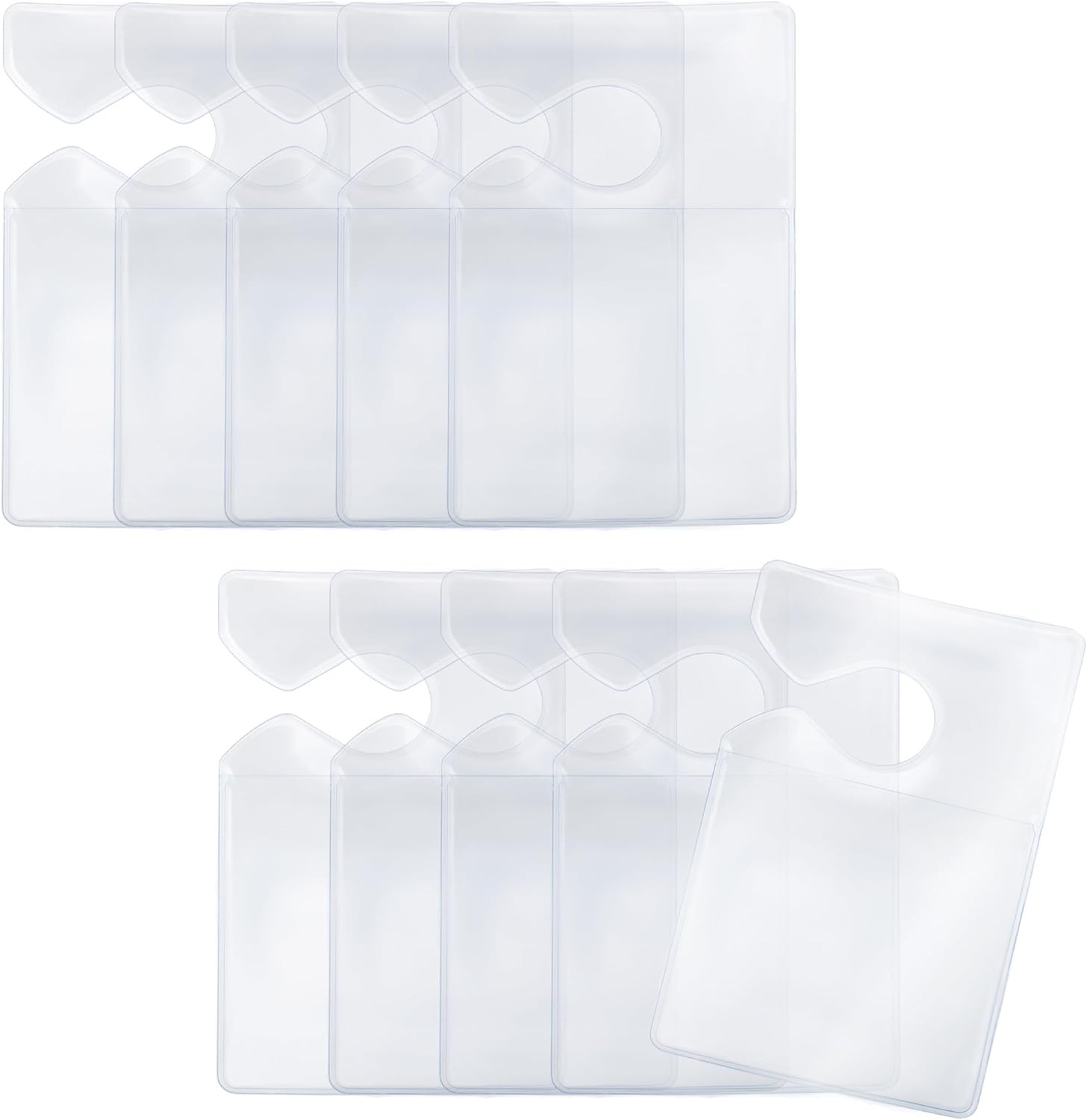 10 PCS Clear Parking Permit Holder Rear View Mirror Hanger Vertical Car Pass Tag