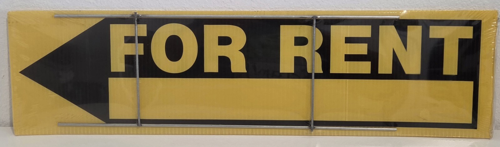 Everbilt Plastic Yellow 6″ X 24″ For Rent Sign w/Metal Stake Holder