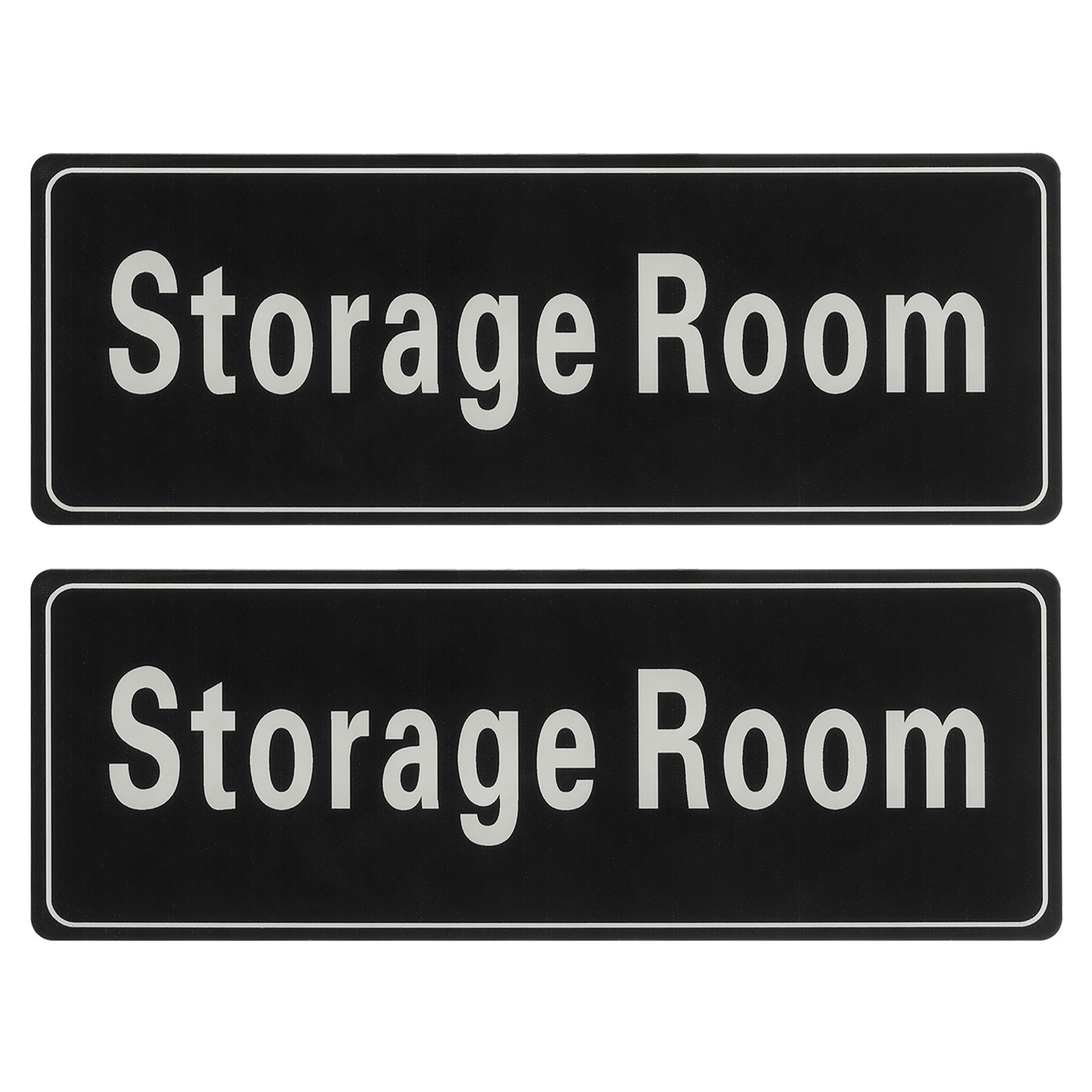 9″x3″ Storage Room, 2Pcs Room Door Sign Self-Adhesive, Black with White Text