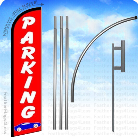 PARKING – Windless Swooper Flag 15′ KIT Feather Banner Sign – rf