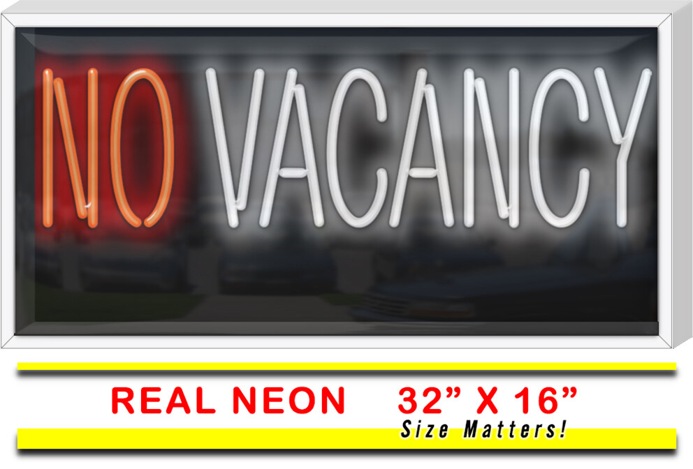 OUTDOOR No Vacancy Neon Sign Jantec 32″ x 16″ Motel Hotel Bed & Breakfast
