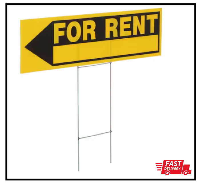 6 In. X 24 In. Plastic for Rent Sign
