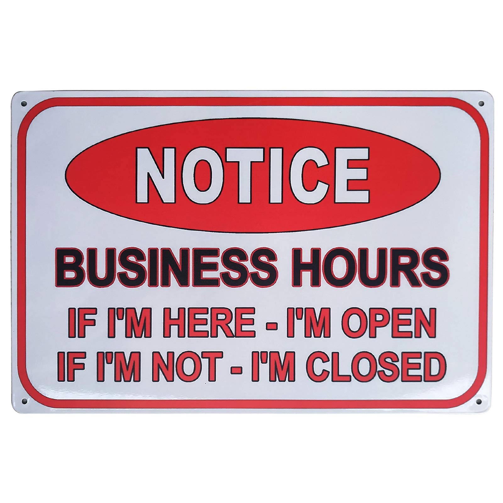 ZOVSON Notice Business Hours Open and Closed Sign 8 x 12 inches, Multicolor