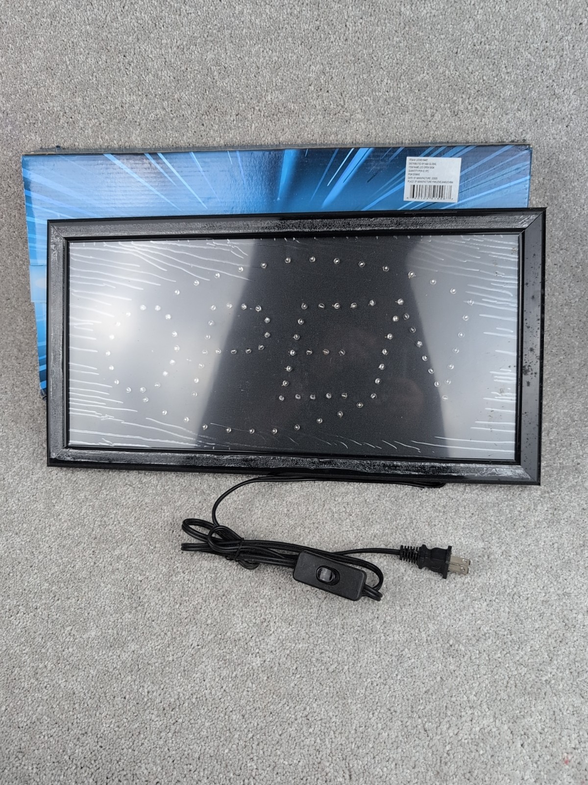 OPEN LED Bright Animated Neon Light Open Sign Running Blue Red