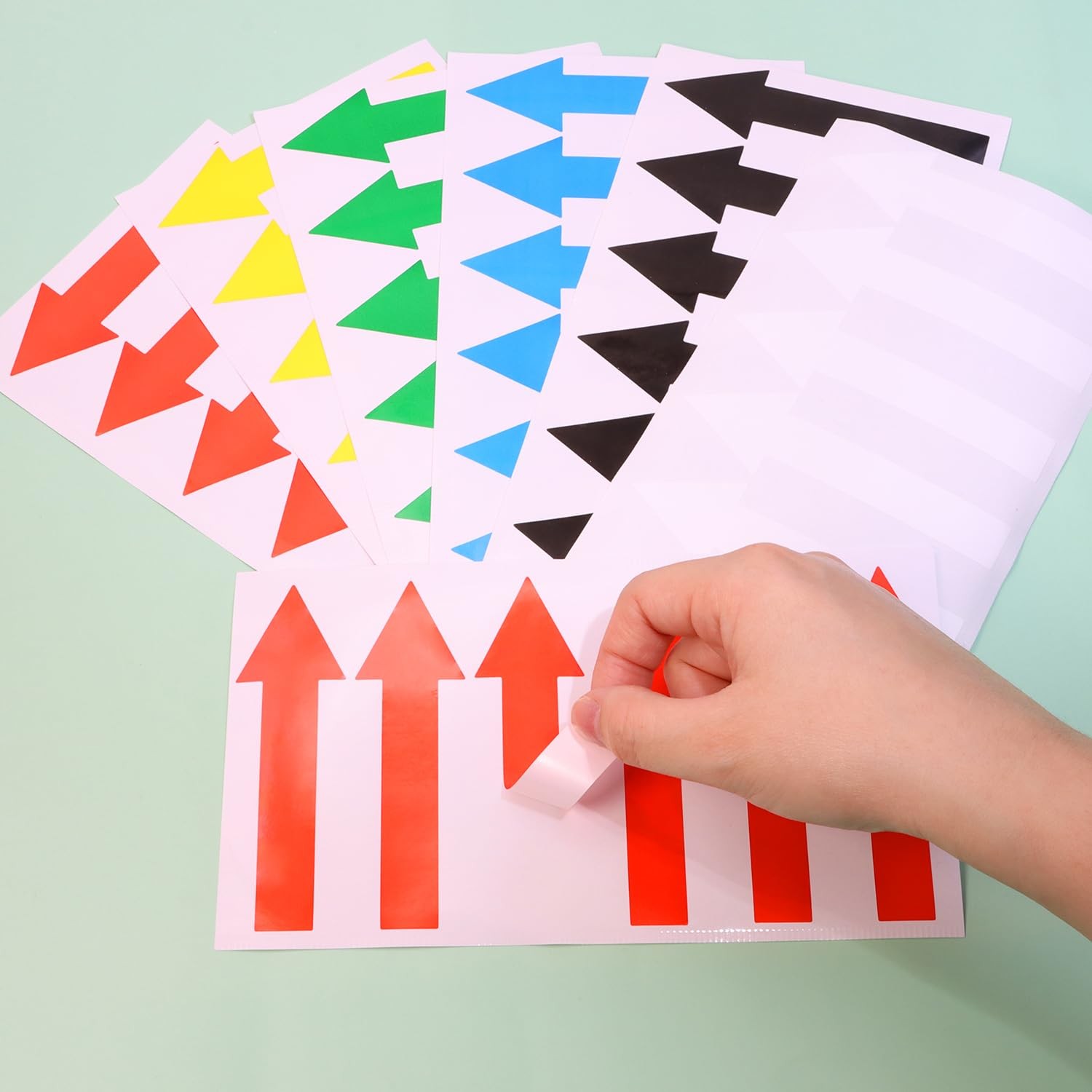 144pcs Directional Arrow Stickers PVC Marking Sign Tape Label for Classroom S…