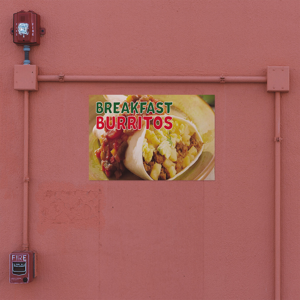 Decal Stickers Breakfast Burritos Advertising Printing B Vinyl Store Sign Label