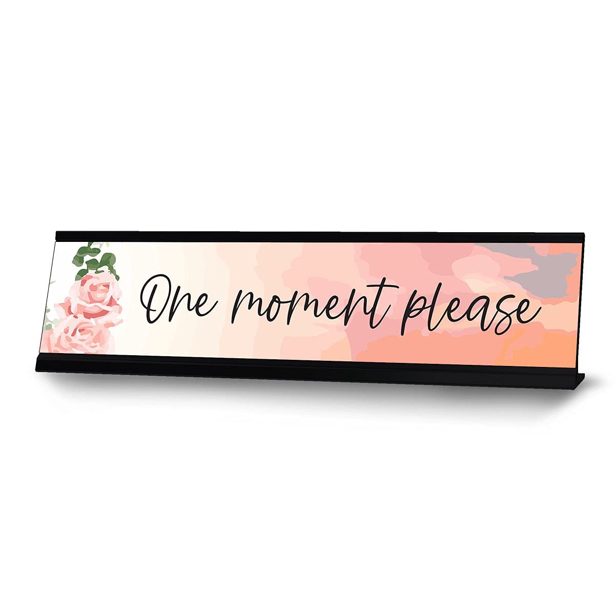 One moment please, Designer Office Gift Desk Sign (2 x 8″)