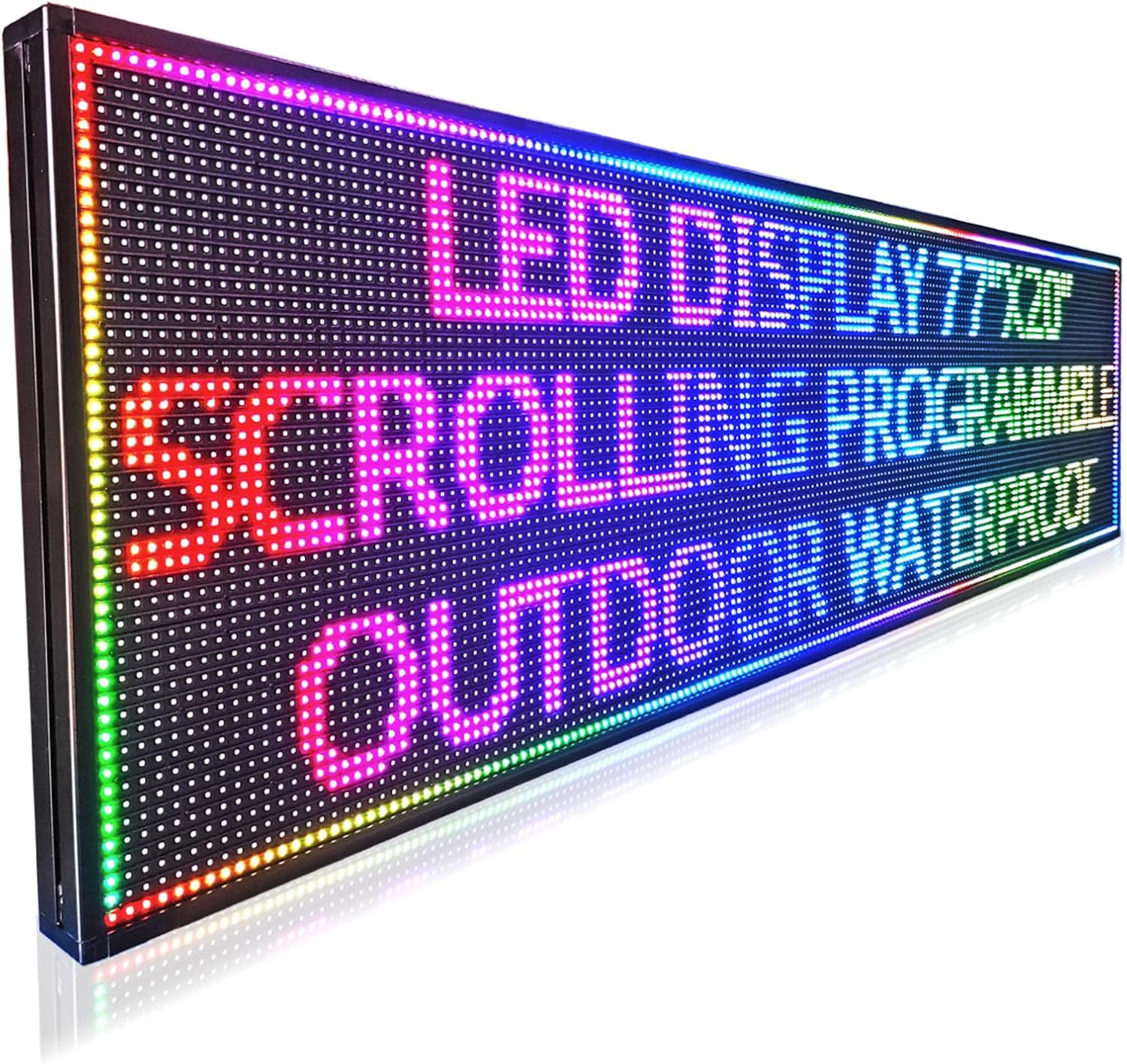 Programmable LED Scrolling Sign 77″x20″ Waterproof APP Control for Business