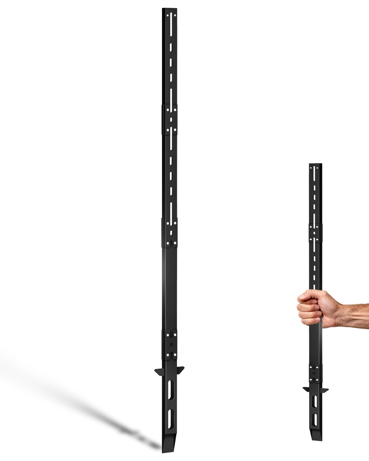 Heavy Duty Metal Sign Stakes 6ft Tall Yard Posts, Black,1Pack