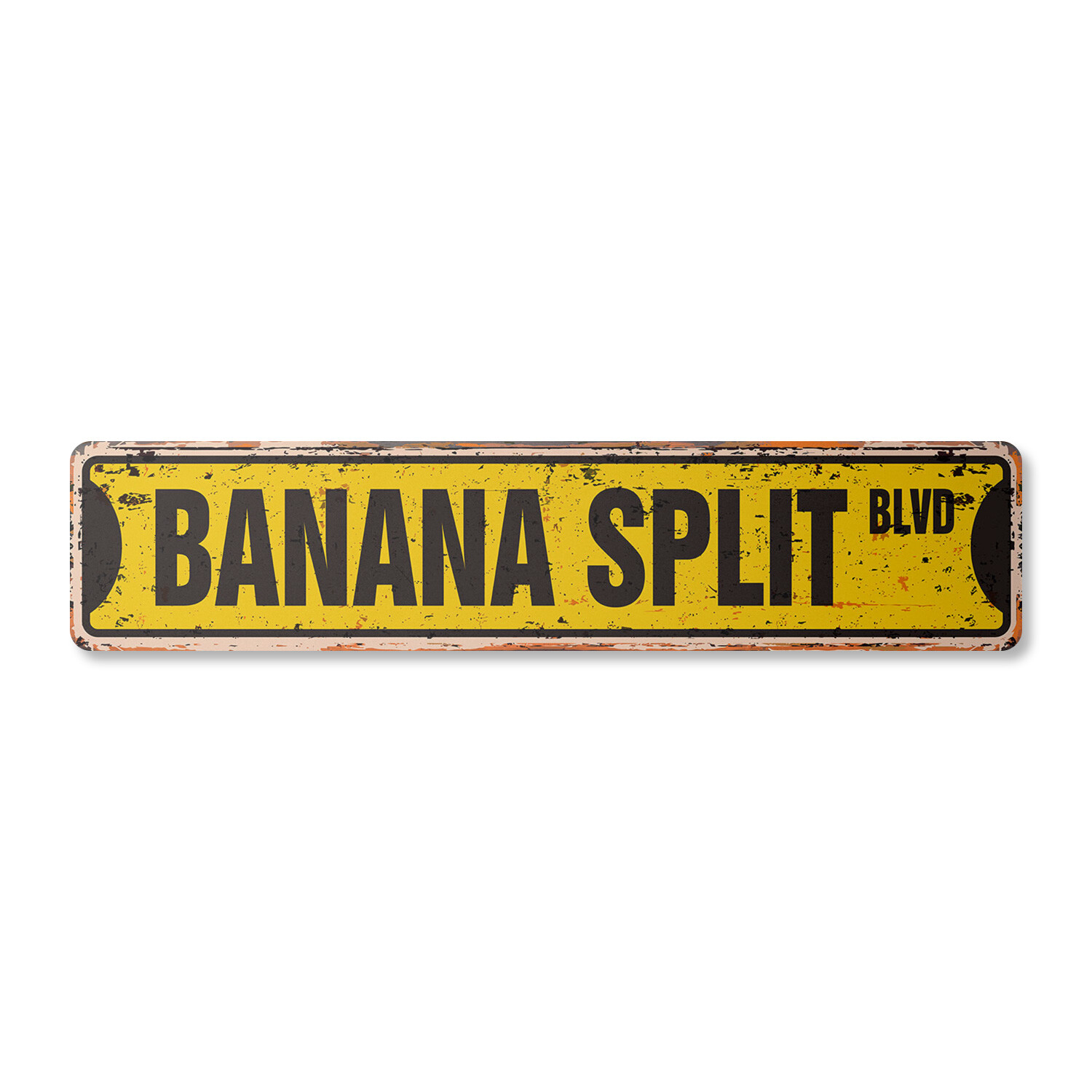 BANANA SPLIT Vintage Street Sign Metal Plastic ice cream shop lover parlor