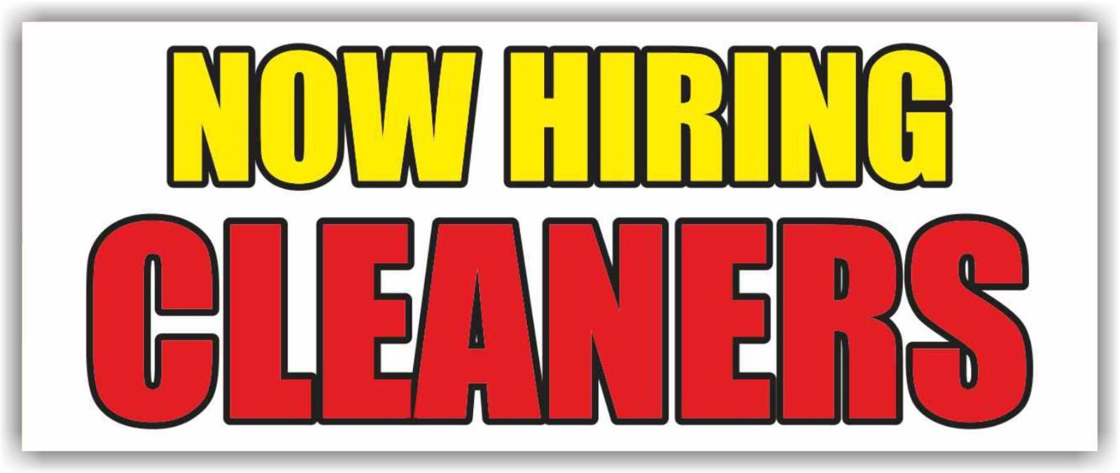 NOW HIRING CLEANERS Advertising Banner Vinyl Sign Work Job Employment Service