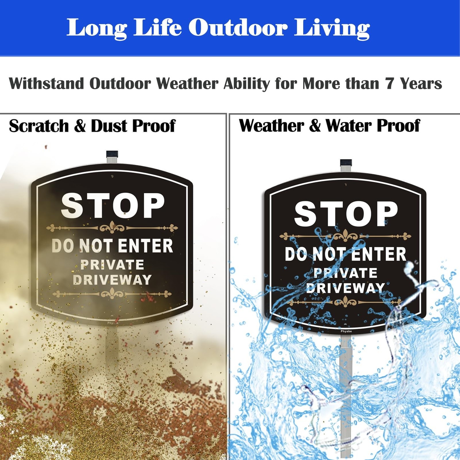 2 Pack Stop Do Not Enter Private Driveway Sign with Stake, Aluminum Metal Pri…