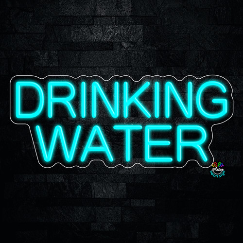 Drinking Water LED Neon Sign 24″L x 10″H #32235