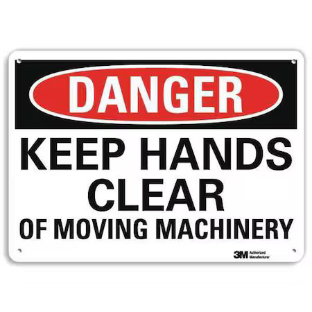 Lyle U3-1709-Ra_10X7 Danger Sign, 4 Hole Mount, 10In W X 7In H, U3-1709-Ra_10X7