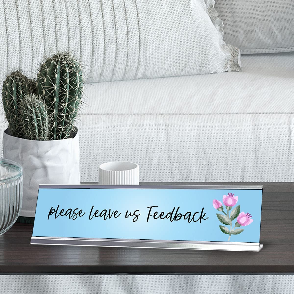 Please Leave Us Feedback, Desk Sign or Front Desk Counter Sign (2 x 8″)