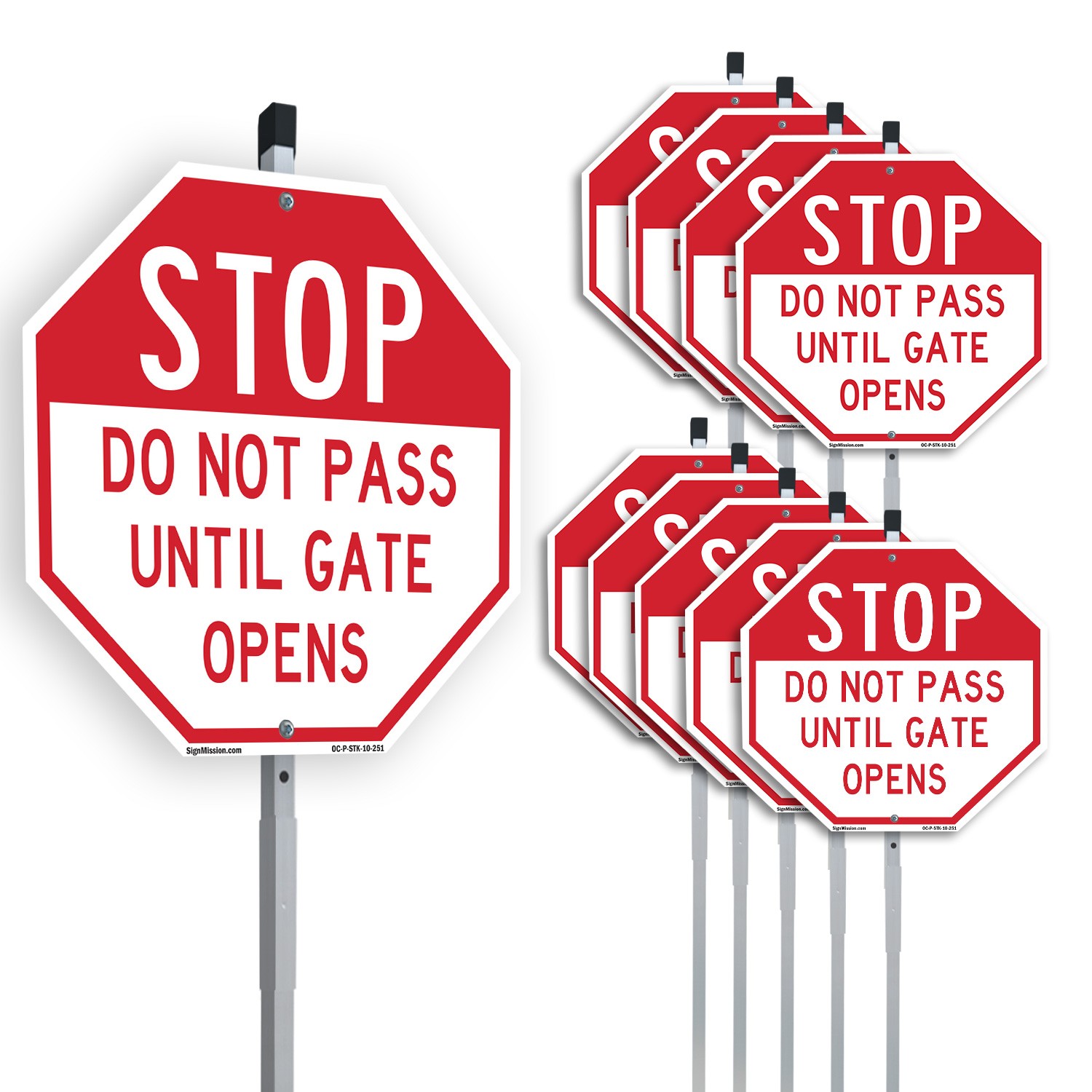 Stop Do Not Pass Until Gate Opens Octagon Sign With Stake Weather Resistant