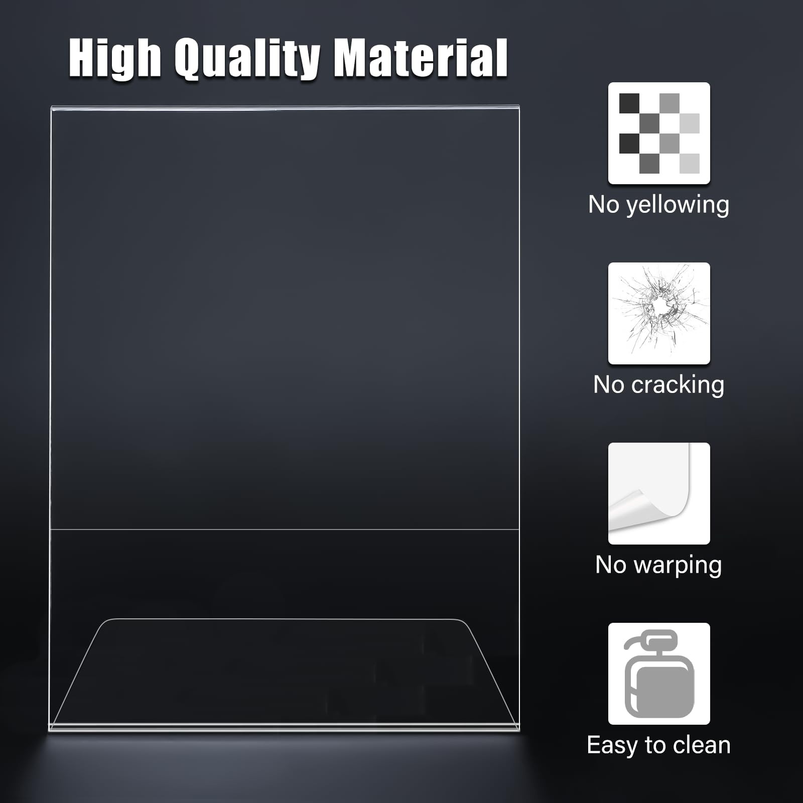 xydstay 3 pack 8.5×11 Acrylic Sign Holder for Picture Frames, L Shape Clear