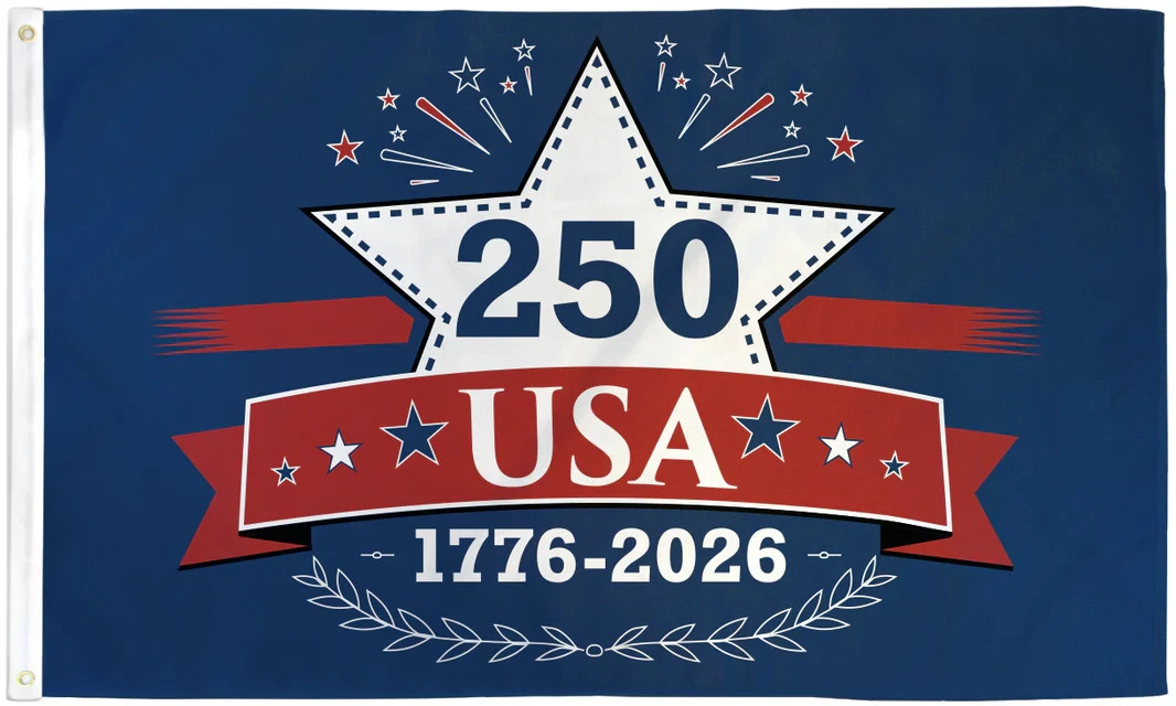 250 USA (Stars) Flag 3x5ft Poly 250 Years America Patriot Flag