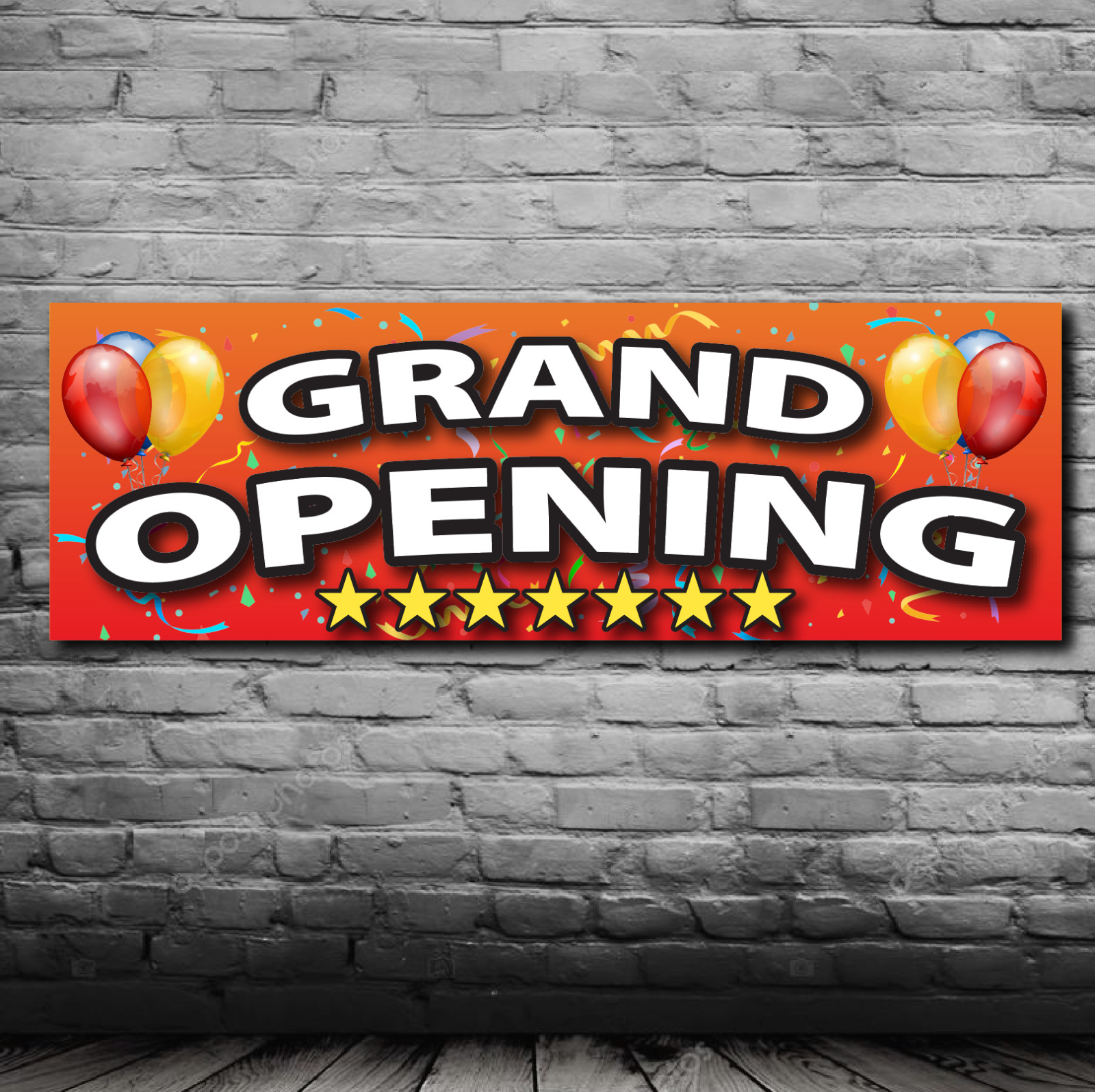 GRAND OPENING BUSINESS STORE BANNER – 13 OZ Indoor/ Outdoor – Hem Grommets