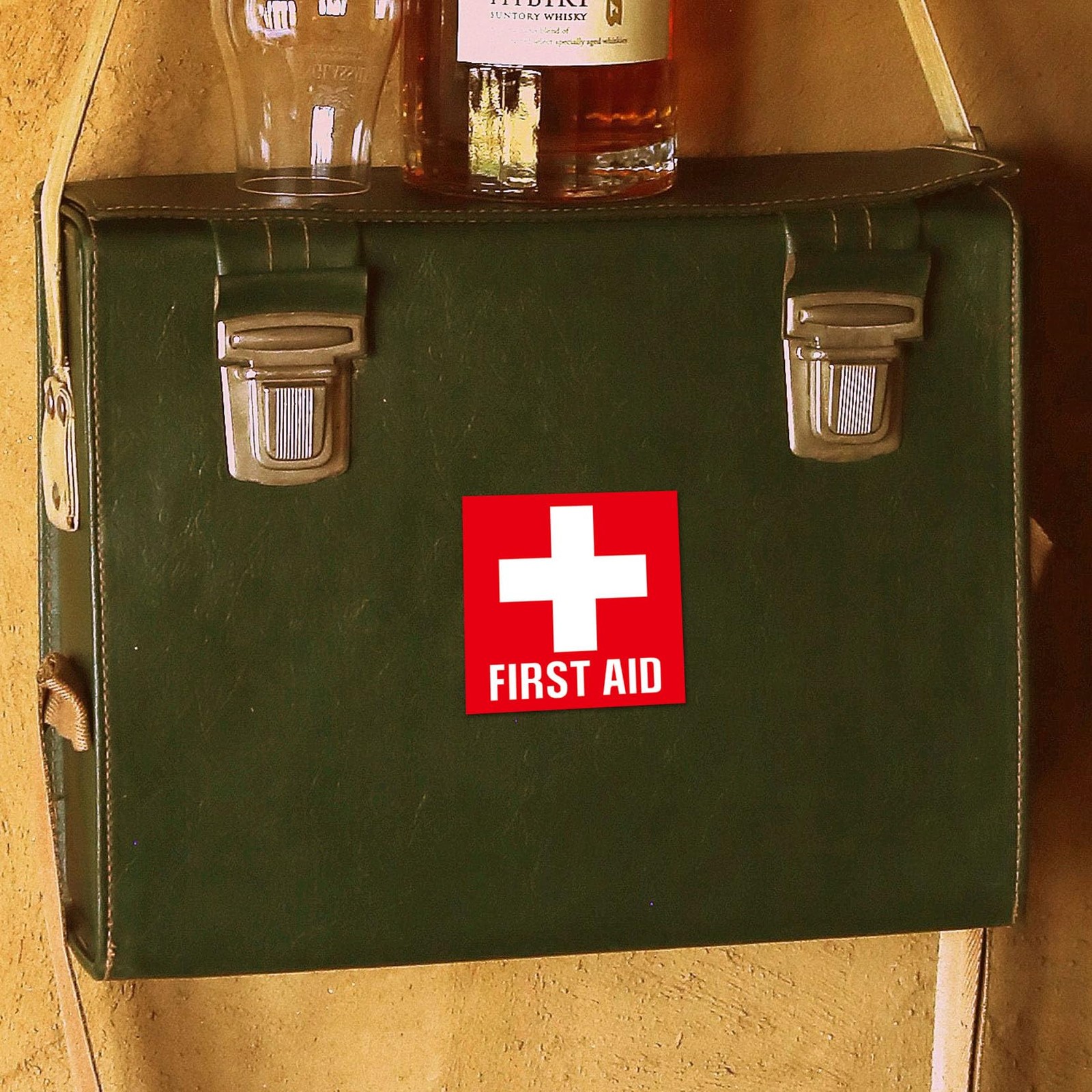 First Aid Kit Sign Sticker, 10 First Aid with Cross Symbol Sticker for Car, O…