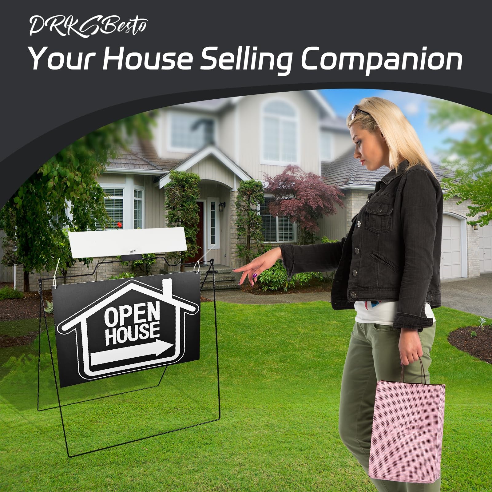 5 Pack Open House Signs for Real Estate – Real Estate Signs with 30â€œx28″ 5