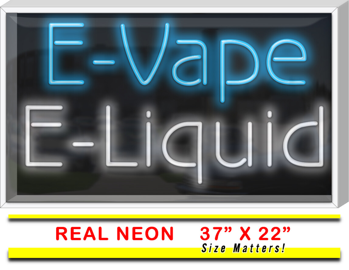 OUTDOOR Smoke Shop Neon Sign Hand Bent Neon Outdoor Use Blue & White