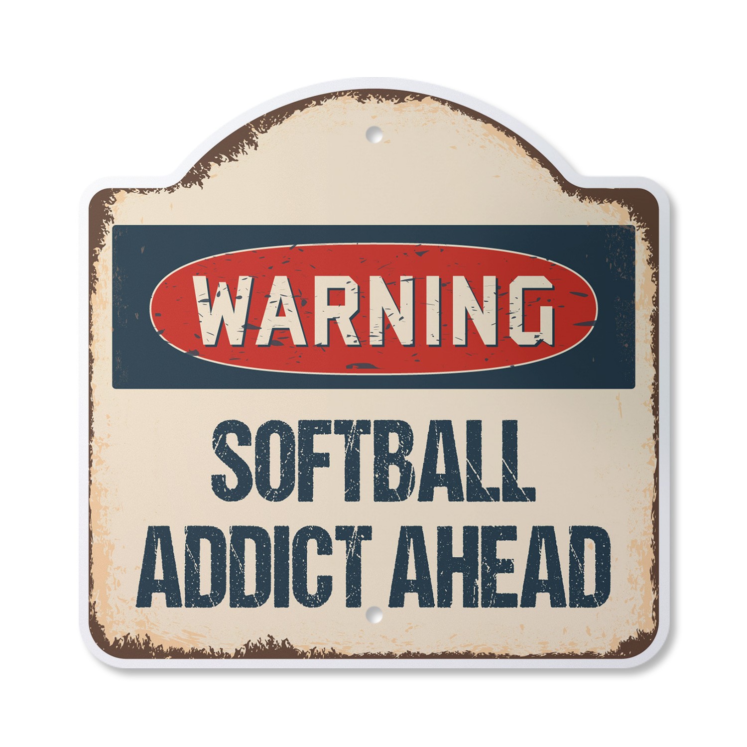 Softball Addict Plastic Novelty Sign Sport Team Catch Coach Ball Bat
