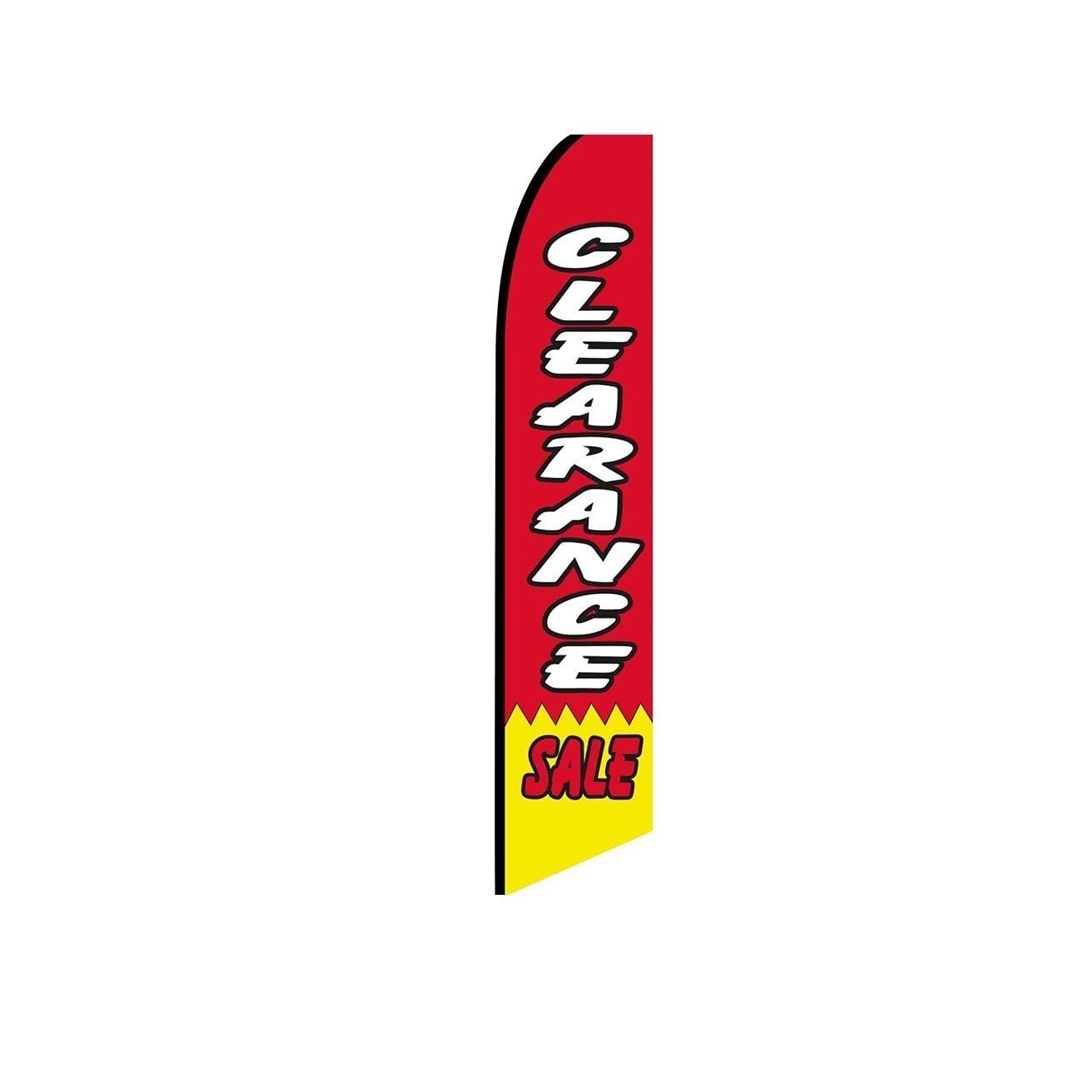 Clearance Sale Red Swooper Flutter Feather Flag | 3ft W x 11.5ft Tall
