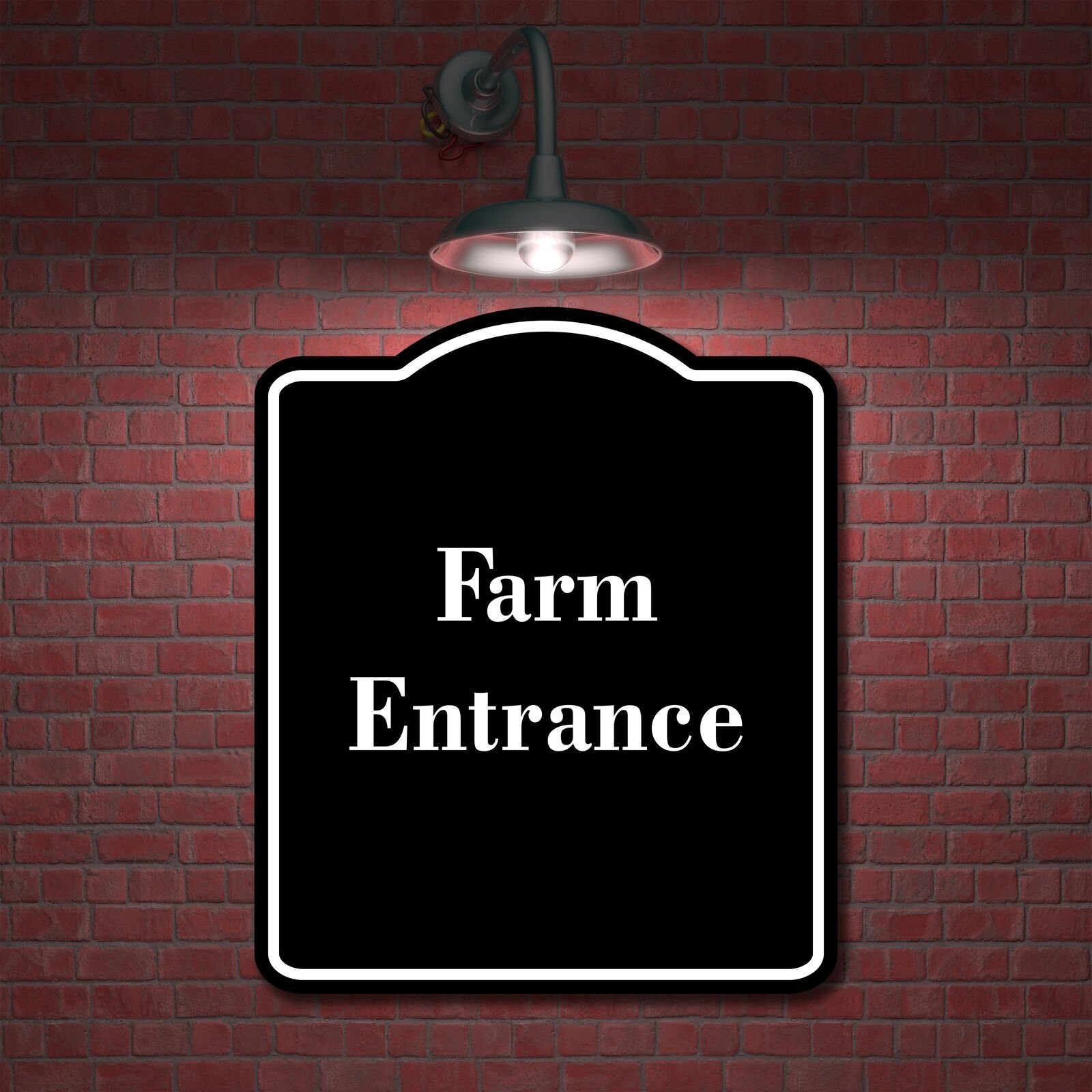 Farm Entrance BLACK Aluminum Composite Sign