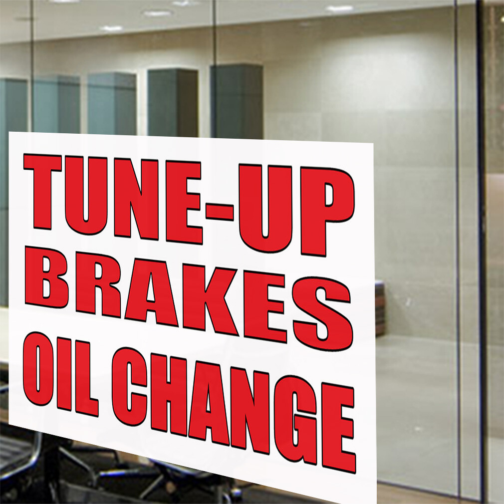 Decal Stickers Tune-Up Brakes Oil Change Auto Body Shop Car B Store Sign Label